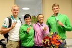 2013 09 02. Donata Vištartaitė, Milda Valčiukaitė, Saulius Ritter ir Rolandas Maščinskas jau Lietuvoje.