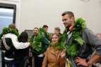 Lietuvos krepšinio rinktinės priėmimas Vilniaus rotušėje.