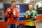 Dainius Zubrus ir Darius Kasparaitis Vilniaus Akropolyje.