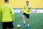 Lietuvos futbolo rinktinės treniruotė Vilniuje.