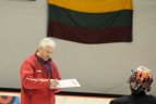 Lietuvos ledo ritulio rinktinė ir naujasis jos treneris S. Borisovas.