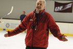 Lietuvos ledo ritulio rinktinė ir naujasis jos treneris S. Borisovas.
