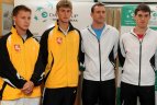 Burtų traukimas. R.Berankis, L.Grigelis, C.Nilandas, J.McGee