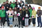 Mokinių olimpinio festivalio slidinėjimo ir kvadrato varžybos bei jų nugalėtojai.