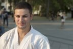 Karate klubo "Budora" auklėtiniai Vilniaus centre.