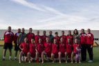 Lietuvos moterų futbolo rinktinės treniruotė, ruošiantis kovai dėl Baltijos taurės