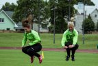 Lietuvos moterų futbolo rinktinės treniruotė, ruošiantis kovai dėl Baltijos taurės