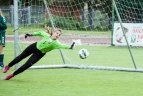 Lietuvos moterų futbolo rinktinės treniruotė, ruošiantis kovai dėl Baltijos taurės