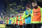 Lietuvos rinktinės treniruotė prieš UEFA Tautų lygos rungtynes su Rumunija.
