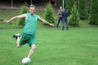 Žurnalistai mielai išbandė regbio žaidimo elementus