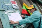 Prieš stadiono griovimą protestavo nedidelė grupelė žmoni