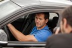 Olimpiečiai varžėsi automobilių slalomo trasoje
