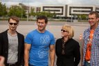 Olimpiečiai varžėsi automobilių slalomo trasoje