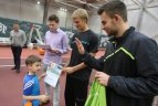 L. Grigelis ir L. Mugevičius susitiko su 7-11 metų tenisininkais