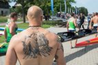 Lietuvos baidarių ir kanojų irklavimoirklavimo čempionato akimirka.