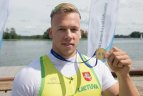 Lietuvos baidarių ir kanojų irklavimoirklavimo čempionato akimirka.