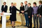 Prezidentė Dalia Grybauskaitė susitiko su Lietuvos ledo ritulio rinktine