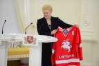 Prezidentė Dalia Grybauskaitė susitiko su Lietuvos ledo ritulio rinktine
