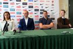 Lietuvos moterų krepšinio rinktinės spaudos konferencija.