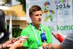 Lietuvos rinktinės palydos į II jaunimo vasaros olimpines žaidynes Nandzinge.