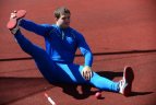 Prieš rytdienos startus lengvaatlečiai apžiūrėjo stadioną, pasitreniravo.
