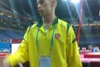 2012 03 30. Lietuvos gimnastai-olimpiečiai Laura Švilpaitė ir Rokas Guščinas