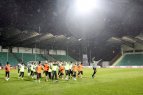 Lietuvos futbolininkai prieš akistatą su slovakais treniravosi Žilinos stadione.